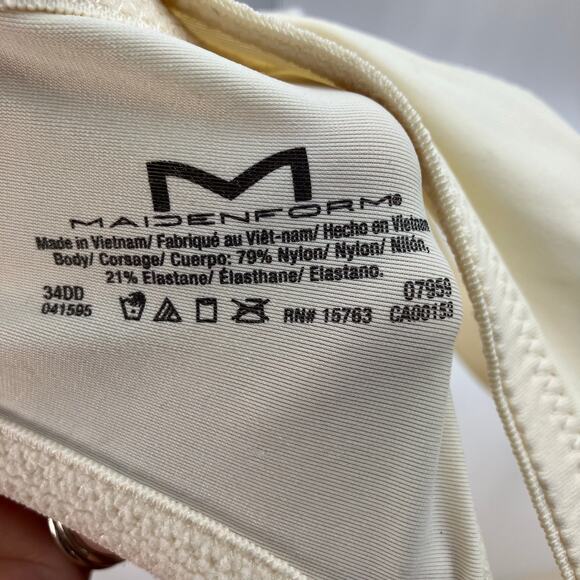 Maidenform T-Shirt Bra 34DD Cream‎ Lightly Lined Underwire Everyday Style 07959 - Picture 5 of 9
